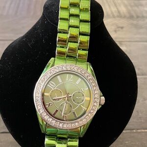 Green Crystal-Accented Watch